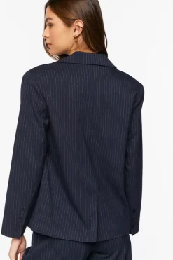 Pinstripe Single-Breasted Blazer