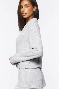 Piped-Trim Shirt & Shorts Pajama Set