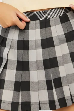 Plaid A-Line Mini Skirt