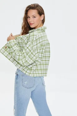 Plaid Button-Front Shacket