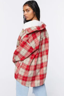 Plaid Button-Front Shacket