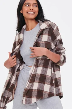 Plaid Button-Front Shacket