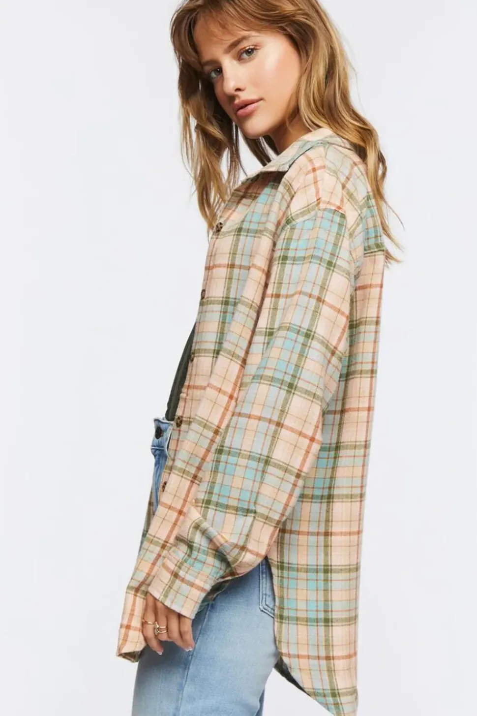 Plaid Button-Up Flannel Shirt