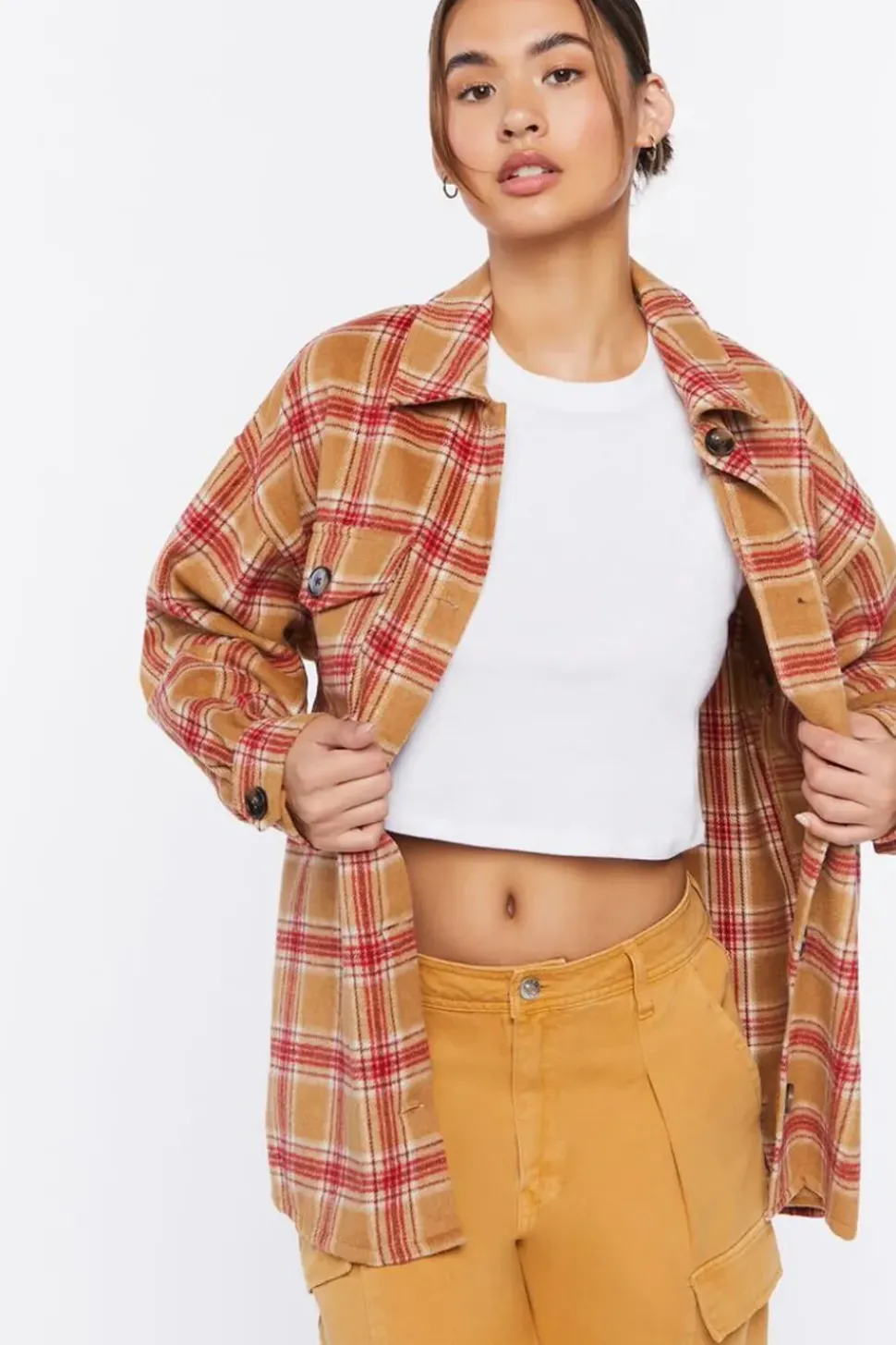 Plaid Button-Up Shacket