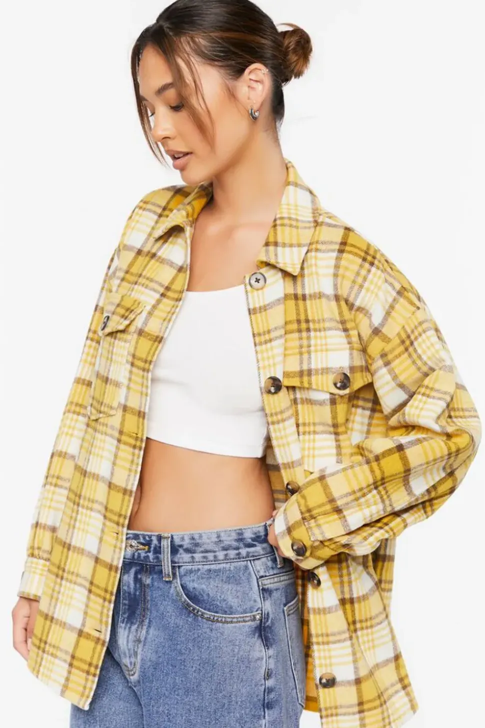 Plaid Button-Up Shacket