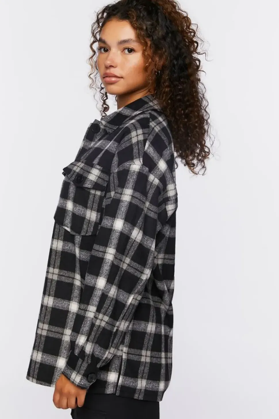 Plaid Button-Up Shacket