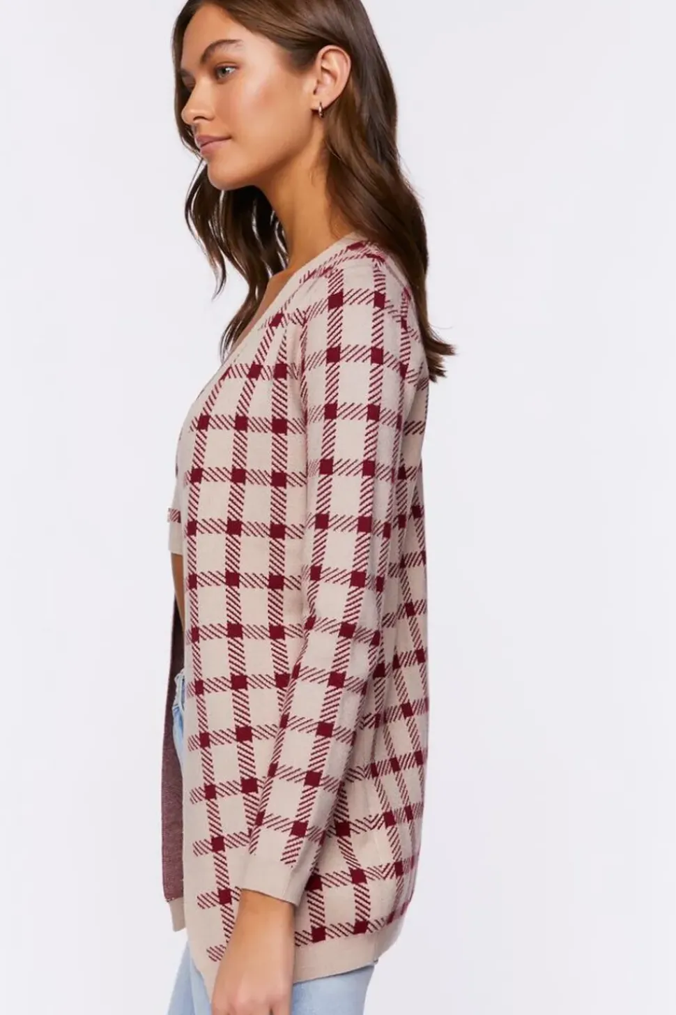 Plaid Cami & Cardigan Sweater Set
