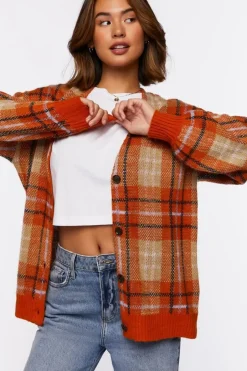 Plaid Cardigan Sweater