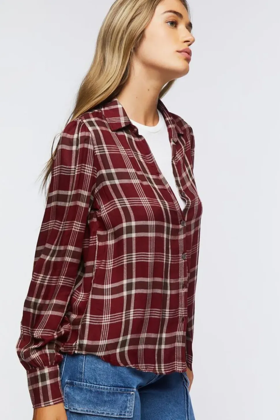 Plaid Dolphin-Hem Shirt