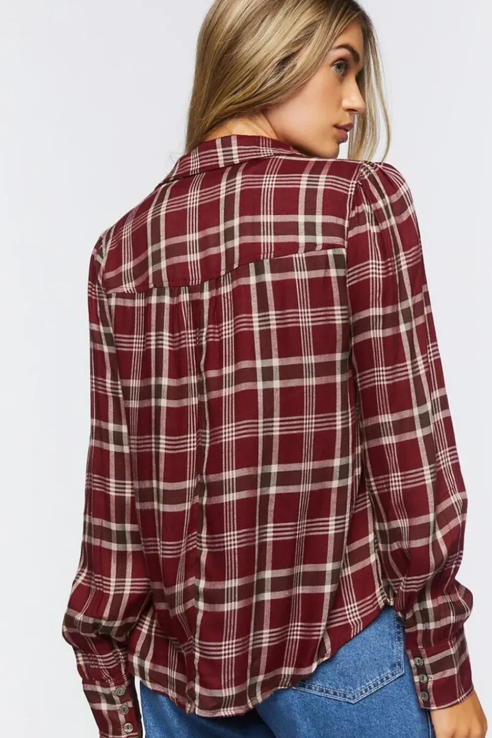 Plaid Dolphin-Hem Shirt