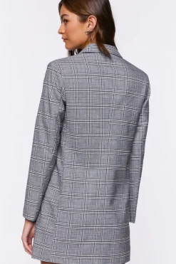 Plaid Double-Breasted Blazer Mini Dress