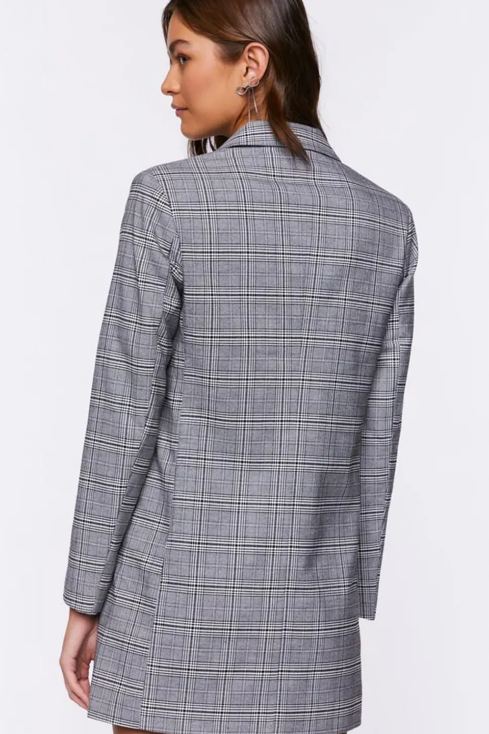 Plaid Double-Breasted Blazer Mini Dress