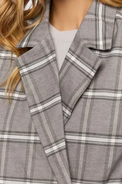 Plaid Double-Breasted Blazer