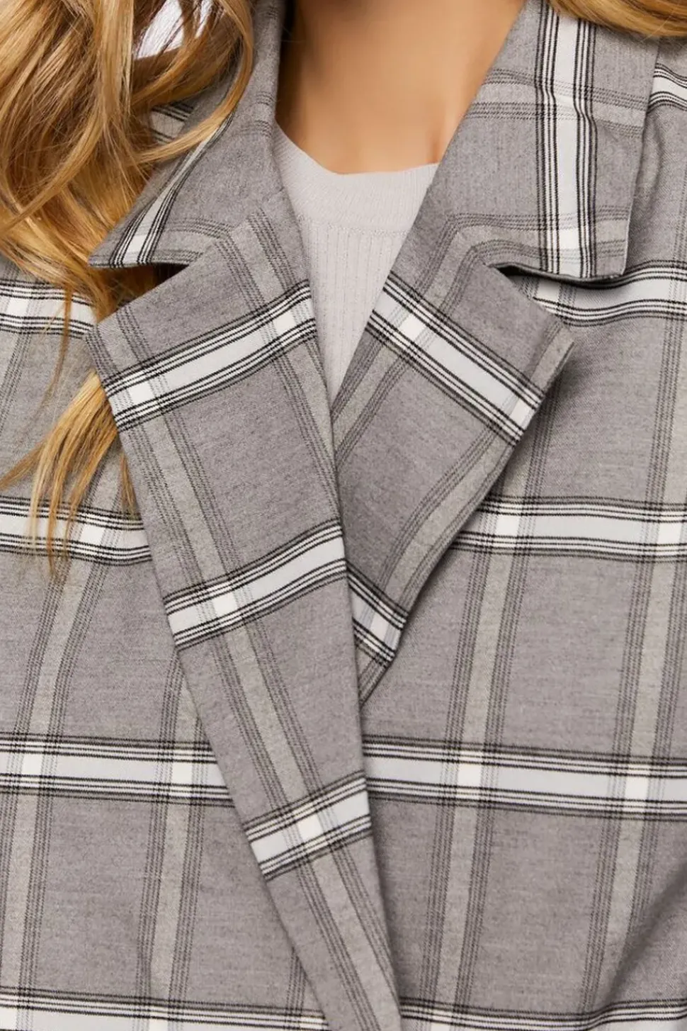 Plaid Double-Breasted Blazer
