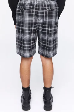 Plaid Drawstring Shorts