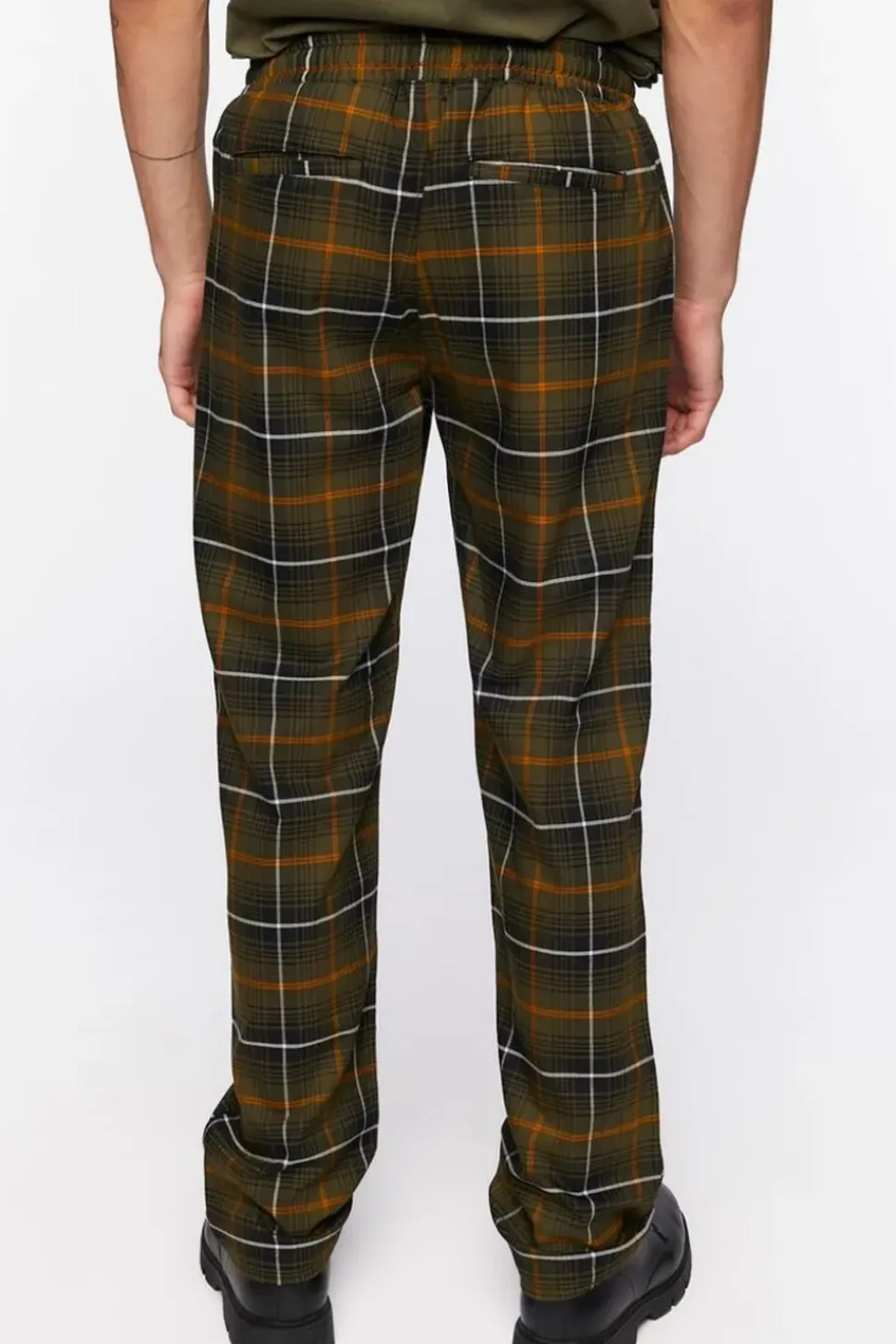 Plaid Drawstring Trousers
