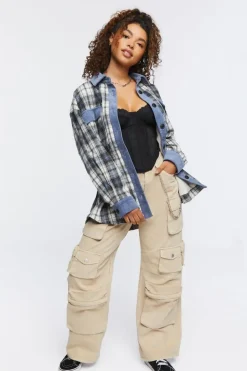 Plaid Drop-Sleeve Shacket