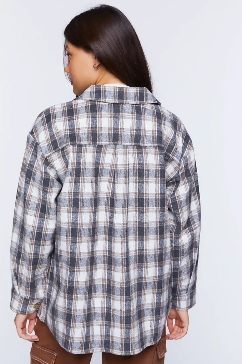 Plaid Drop-Sleeve Shacket