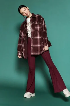 Plaid Drop-Sleeve Shacket