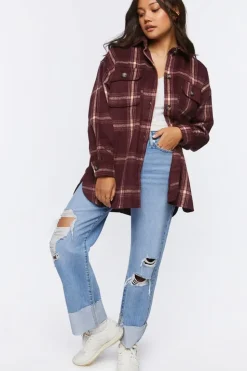 Plaid Drop-Sleeve Shacket