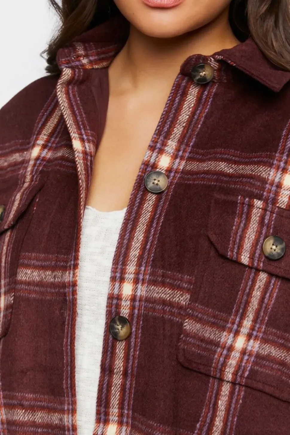 Plaid Drop-Sleeve Shacket