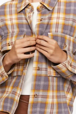 Plaid Drop-Sleeve Shirt