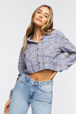 Plaid Flannel Cropped Shirt