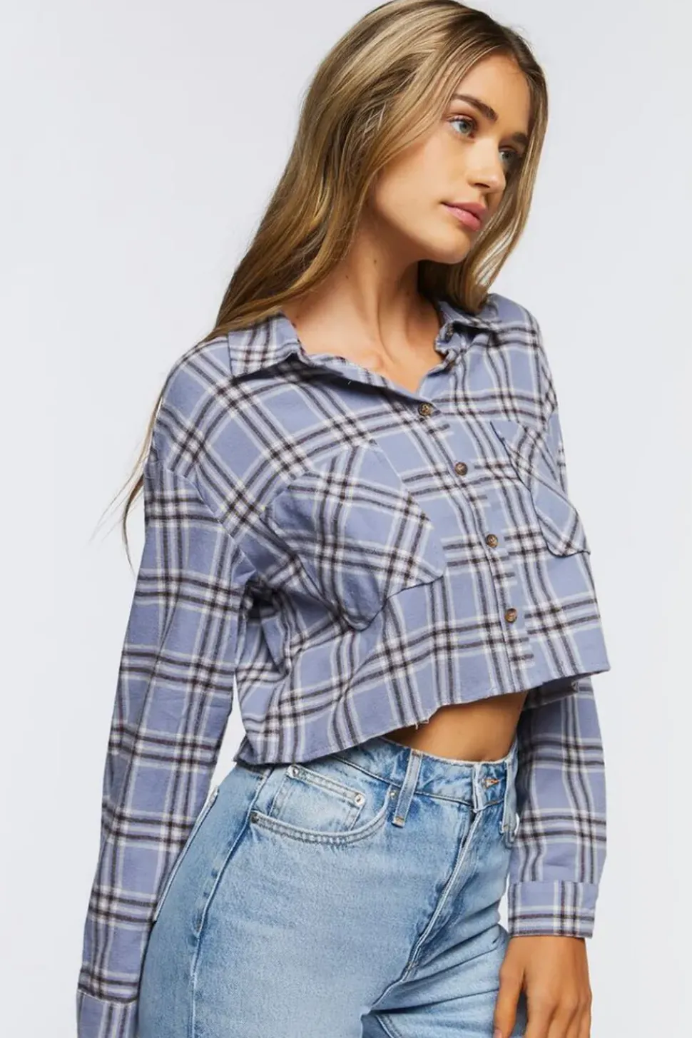 Plaid Flannel Cropped Shirt