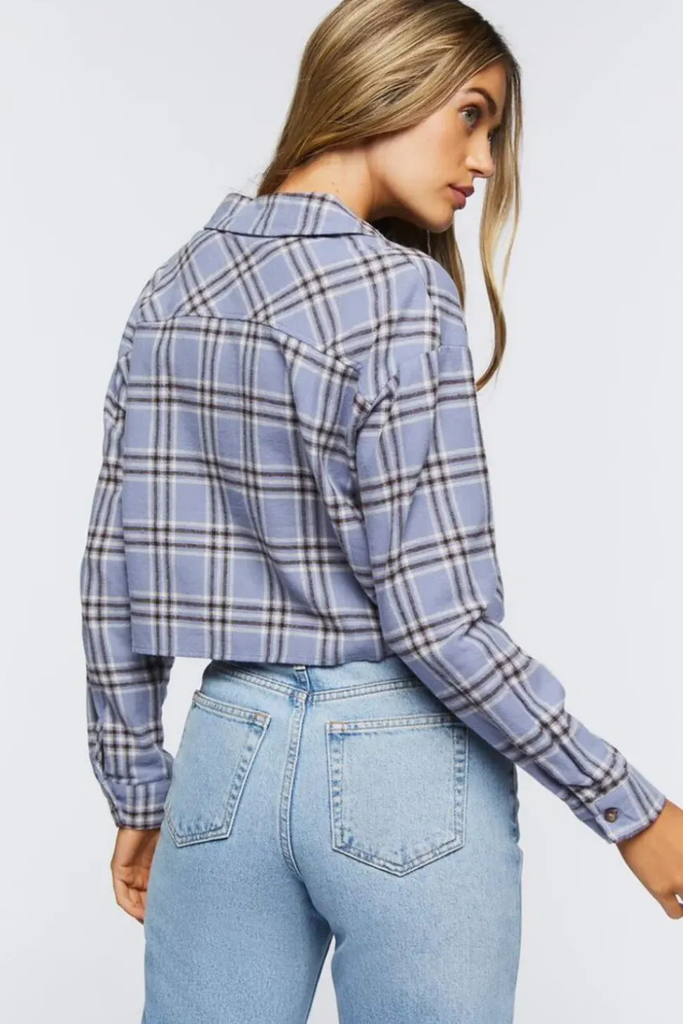 Plaid Flannel Cropped Shirt