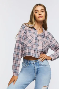 Plaid Flannel Cropped Shirt