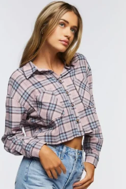 Plaid Flannel Cropped Shirt