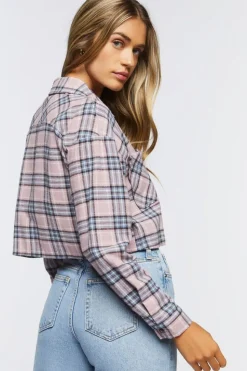 Plaid Flannel Cropped Shirt