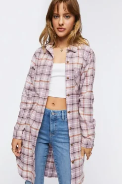 Plaid Flannel Longline Shirt