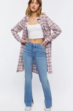 Plaid Flannel Longline Shirt