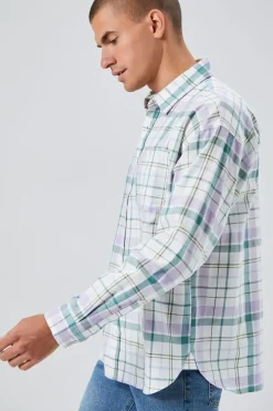 Plaid Linen-Blend Shirt