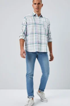 Plaid Linen-Blend Shirt