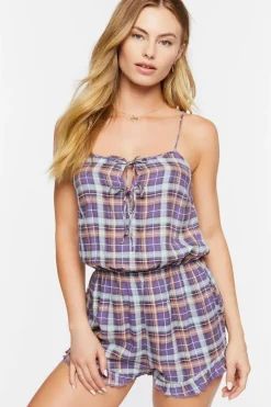 Plaid Lounge Cami Romper