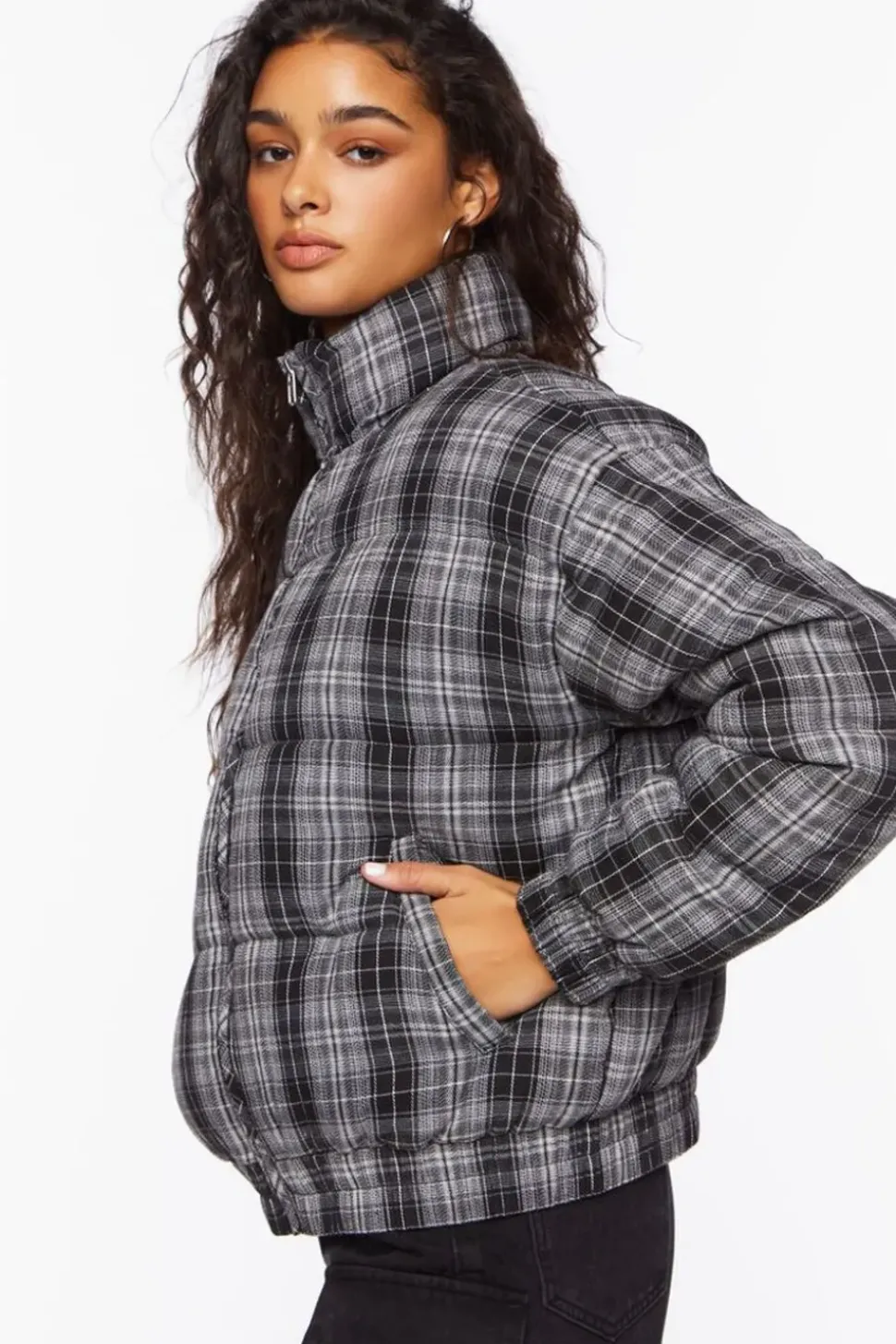 Plaid Puffer Jacket