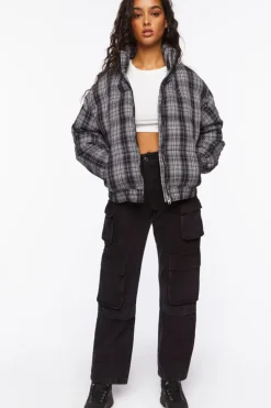 Plaid Puffer Jacket