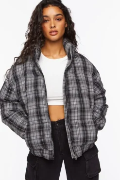 Plaid Puffer Jacket