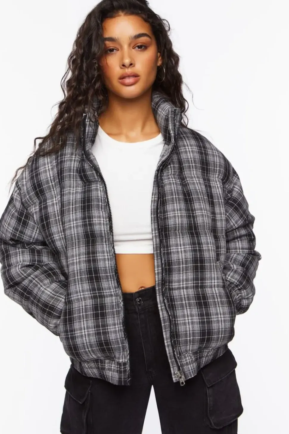 Plaid Puffer Jacket