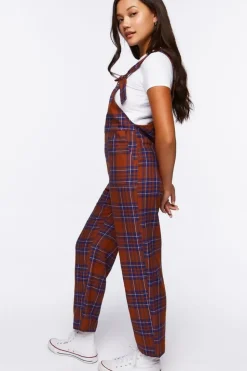Plaid Straight-Leg Jumpsuit