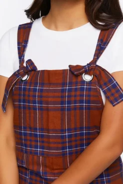 Plaid Straight-Leg Jumpsuit