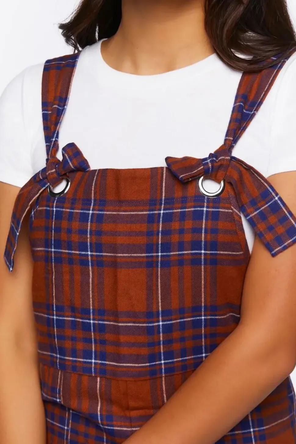 Plaid Straight-Leg Jumpsuit