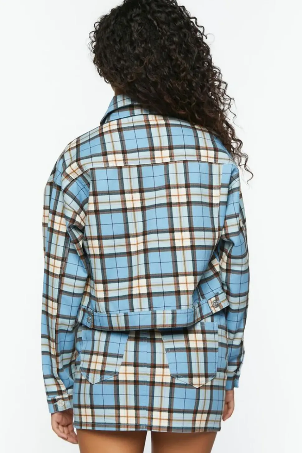 Plaid Trucker Jacket & Mini Skirt Set