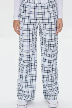 Plaid Wide-Leg Pants