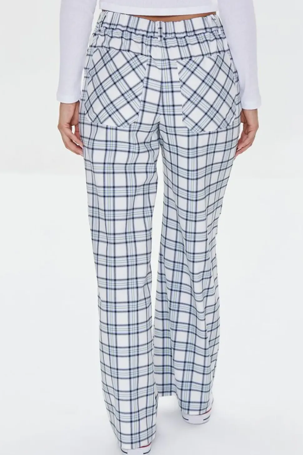 Plaid Wide-Leg Pants