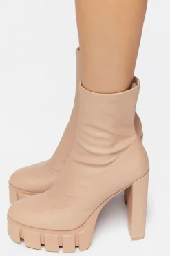 Platform Lug-Sole Ankle Boots