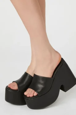 Platform Open-Toe Block Heels