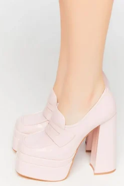 Platform Penny Loafer Pumps